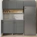 Cozinha Modulada 3 Pecas Balcao Pia Line Gris Cp Freijo KTP