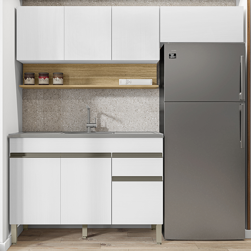Cozinha Modulada 3 Pecas Balcao Pia Line Supremo Cp Freijo KTP