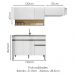Cozinha Modulada 3 Pecas Balcao Pia Line Supremo Cp Freijo KTP
