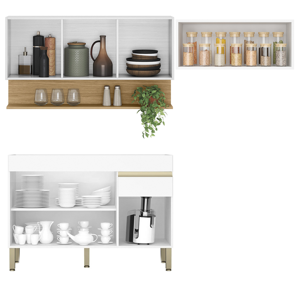 Cozinha Modulada 3 Pecas Balcao Pia Line Supremo Cp Freijo KTP