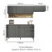 Cozinha Modulada 3 Pecas Com Balcao Tampo Line Gris Cp Freijo KTP