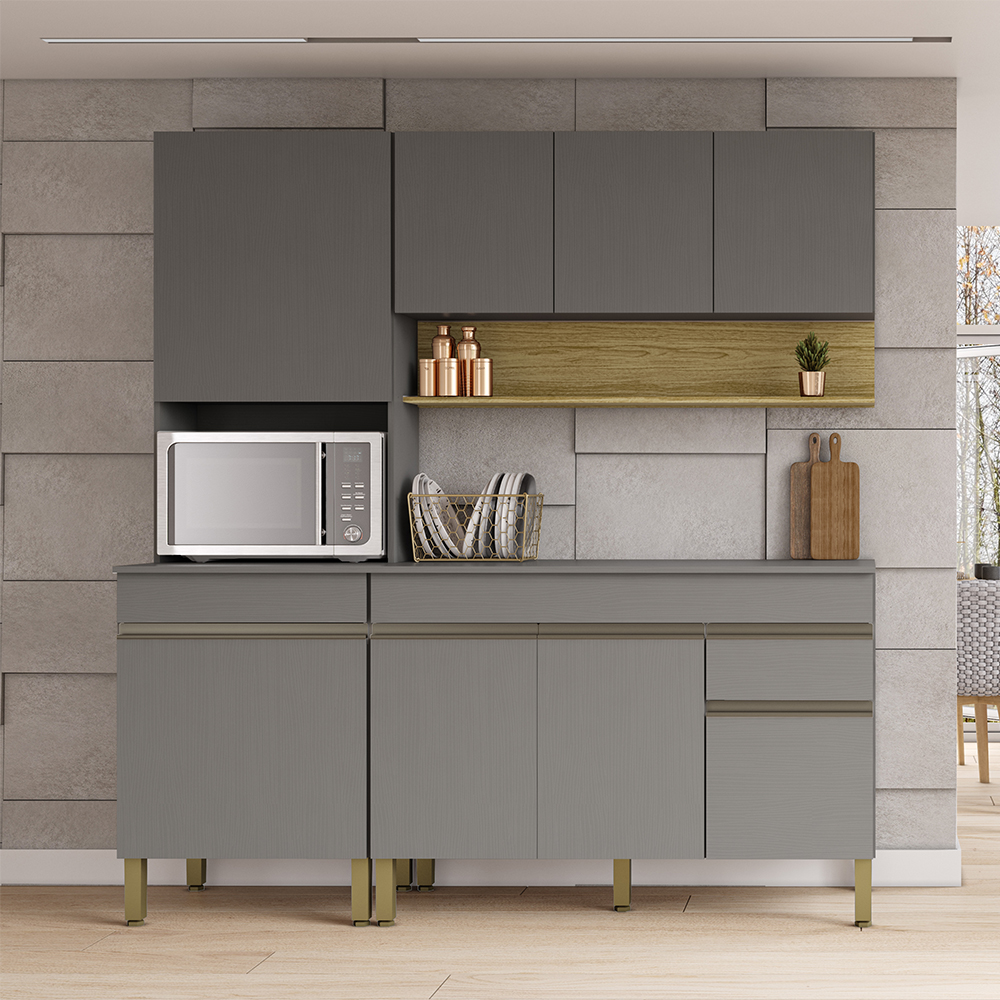 Cozinha Modulada 3 Pecas Line Gris Cp Freijo KTP