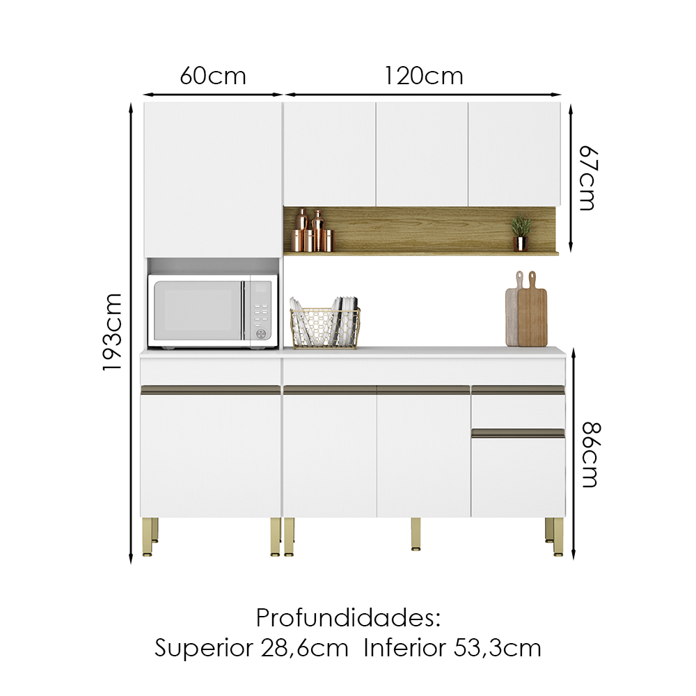 Cozinha Modulada 3 Pecas Line Supremo Cp Freijo KTP