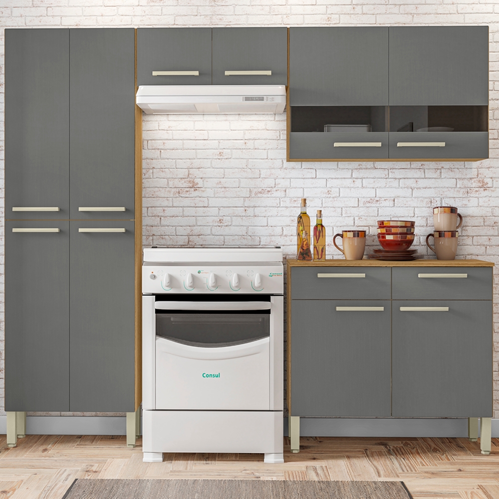 Cozinha Modulada 4 Peças 222cm 2936 Freijo Gris KTP