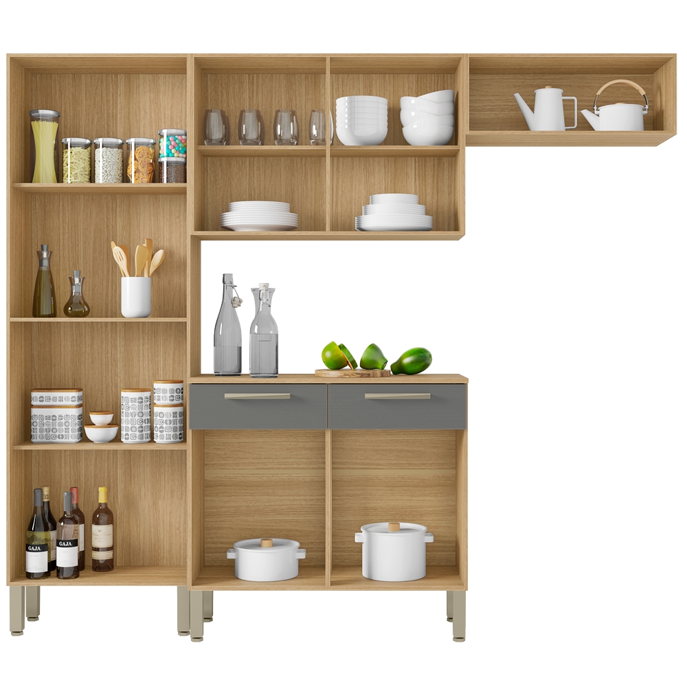 Cozinha Modulada 4 Peças 222cm 2936 Freijo Gris KTP