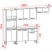 Cozinha Modulada 4 Peças 250cm 2918 Freijo Gris KTP