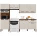 Cozinha Modulada 4 Peças 250cm 2918 Nogueira Off White KTP