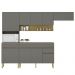 Cozinha Modulada 4 Pecas Balcao Com Tampo Line Gris Cp Freijo KTP