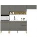 Cozinha Modulada 4 Pecas Balcao Pia Line Gris Cp Freijo KTP