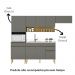 Cozinha Modulada 4 Pecas Balcao Pia Line Gris Cp Freijo KTP