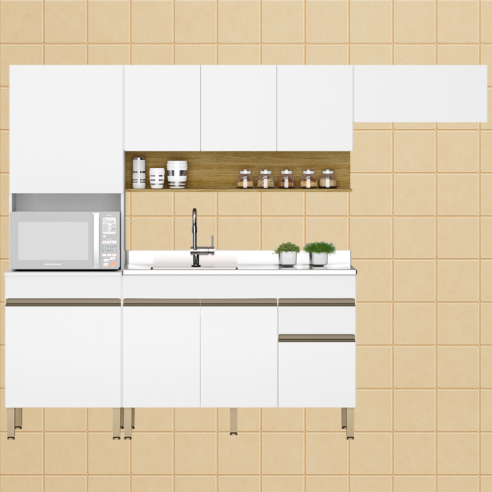 Cozinha Modulada 4 Pecas Balcao Pia Line Supremo Cp Freijo KTP