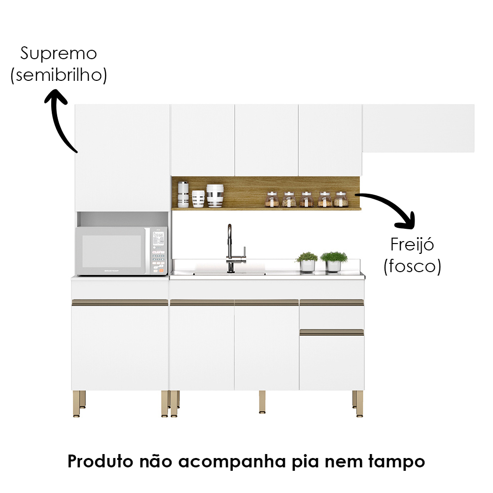 Cozinha Modulada 4 Pecas Balcao Pia Line Supremo Cp Freijo KTP