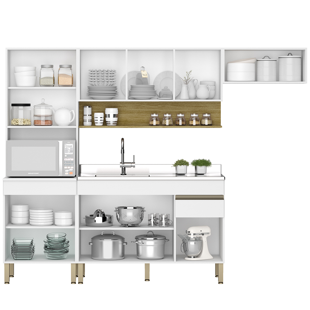 Cozinha Modulada 4 Pecas Balcao Pia Line Supremo Cp Freijo KTP