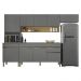 Cozinha Modulada 4 Pecas Com Balcao Tampo Line Gris Cp Freijo KTP