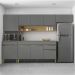 Cozinha Modulada 4 Pecas Com Balcao Tampo Line Gris Cp Freijo KTP