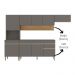 Cozinha Modulada 4 Pecas Com Balcao Tampo Line Gris Cp Freijo KTP