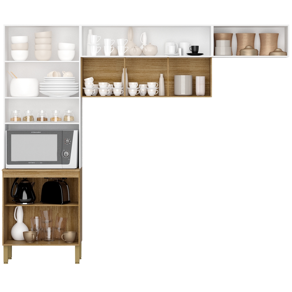 Cozinha Modulada 6 portas 2972 Freijo Supremo Ripado KTP