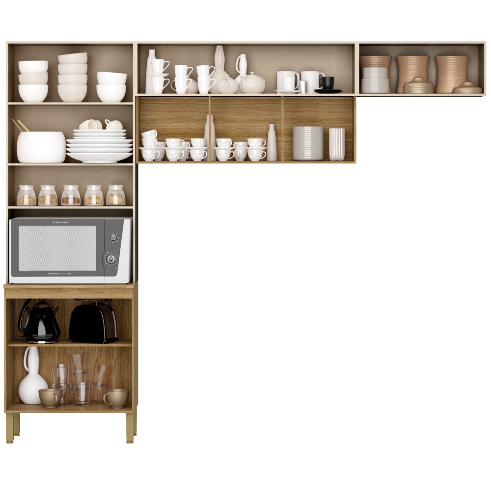 Cozinha Modulada 6 portas 2972 Freijo Vanilla Ripado KTP