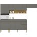 Cozinha modulada 250cm 9 Portas 2992 Gris KTP