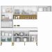 Cozinha modulada 250cm 9 Portas 2992 Supremo KTP