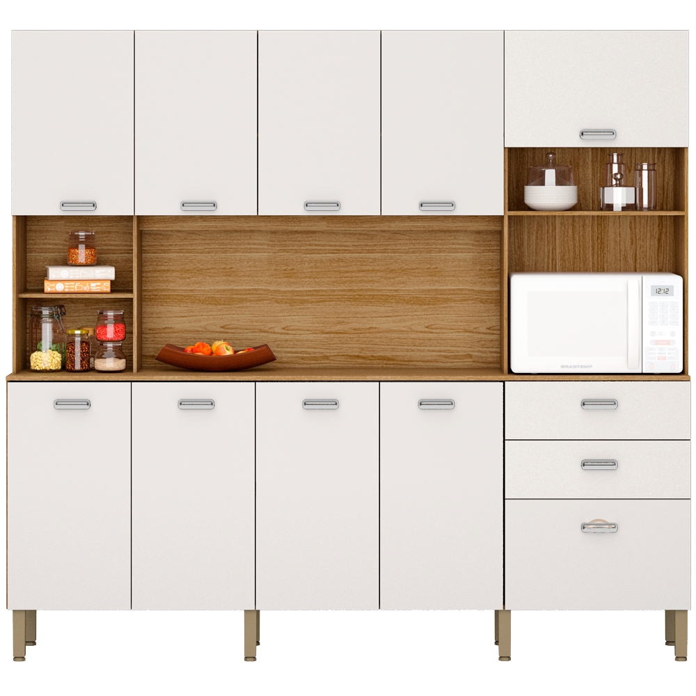 Kit Armario Cozinha 10 Portas 2983 Freijo Supremo KTP