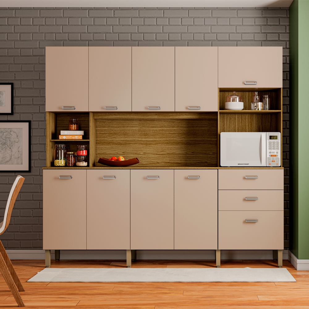 Kit Armario Cozinha 10 Portas 2983 Freijo Vanilla KTP