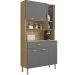 Kit Armario Cozinha 6 Portas 196GD Freijo Gris KTP
