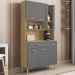 Kit Armario Cozinha 6 Portas 196GD Freijo Gris KTP