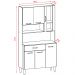 Kit Armario Cozinha 6 Portas 196GD Freijo Gris KTP