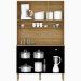 Kit Armario Cozinha 6 Portas 2491 Freijo Nero Ripado KTP