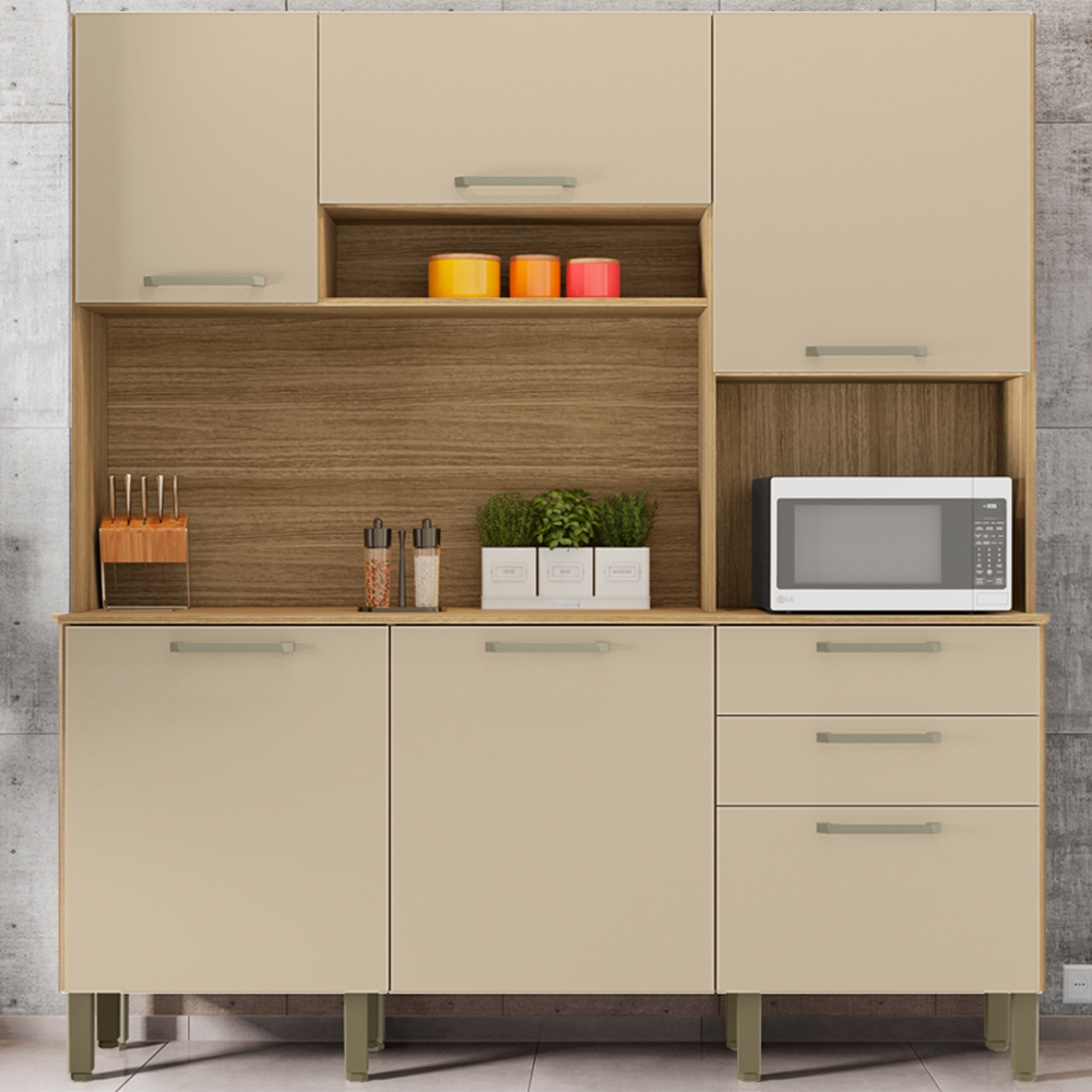 Kit Armario Cozinha 6 Portas 2919 Freijo Vanilla KTP