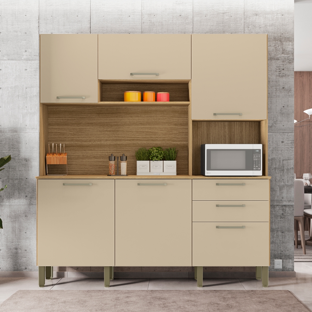Kit Armario Cozinha 6 Portas 2919 Freijo Vanilla KTP
