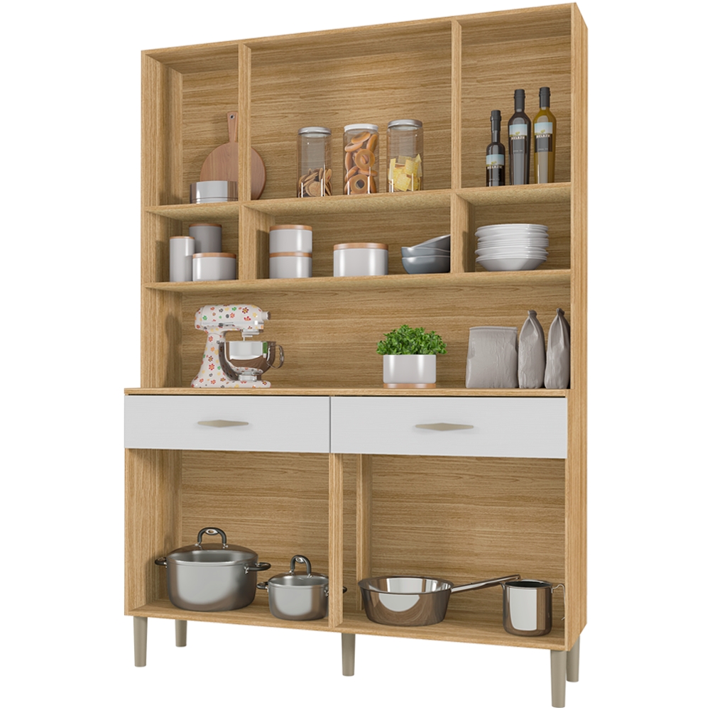Kit Armario Cozinha 8 Portas 197GD Freijo Supremo KTP