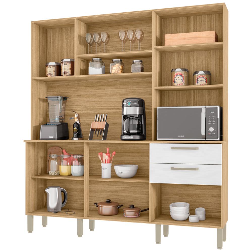 Kit Cozinha 6 Portas e 2 Gavetas Freijó Supremo Ferrara Kits Paraná