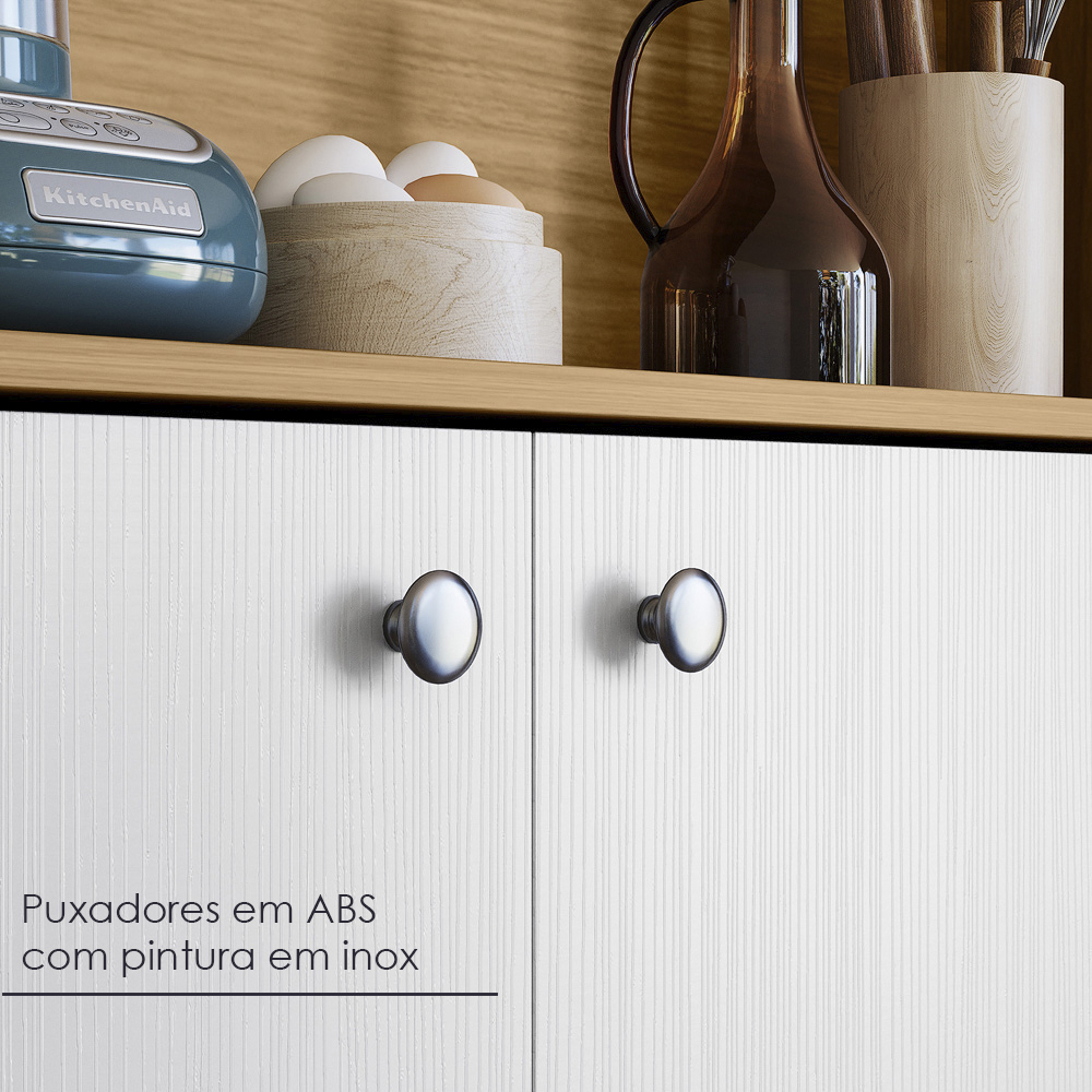 Kit Cozinha 6P 1G 111 cm Style Freijo Supremo Cp Ripado Freijo KTP
