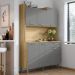 Kit Cozinha 6P 1G 122 cm Genova Freijo Gris KTP