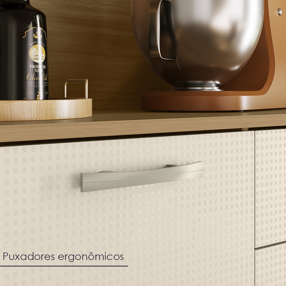 Kit Cozinha 6P 1G 122 cm Genova Freijo Soft KTP
