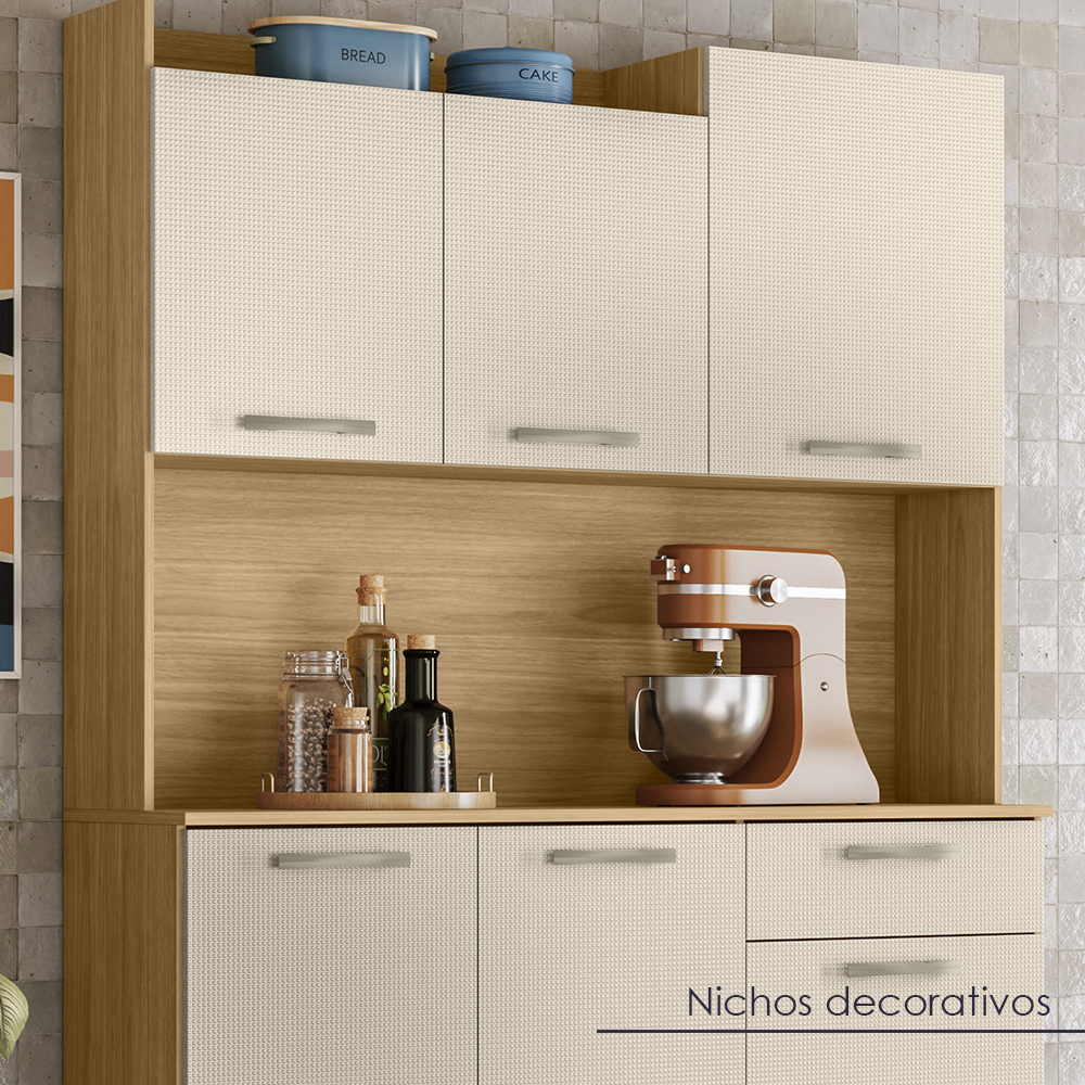 Kit Cozinha 6P 1G 122 cm Genova Freijo Soft KTP