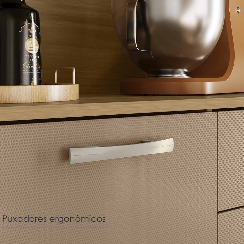 Kit Cozinha 6P 1G 122 cm Genova Freijo Vanilla KTP
