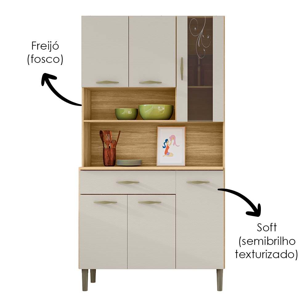 Kit Cozinha 6P 1G 91 cm Golden Freijo Soft KTP