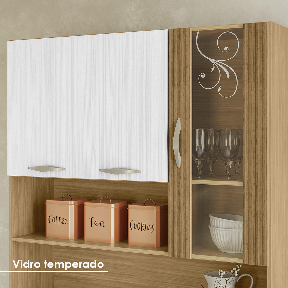 Kit Cozinha 6P 1G 91 cm Golden Freijo Supremo Cp Ripado Freijo KTP