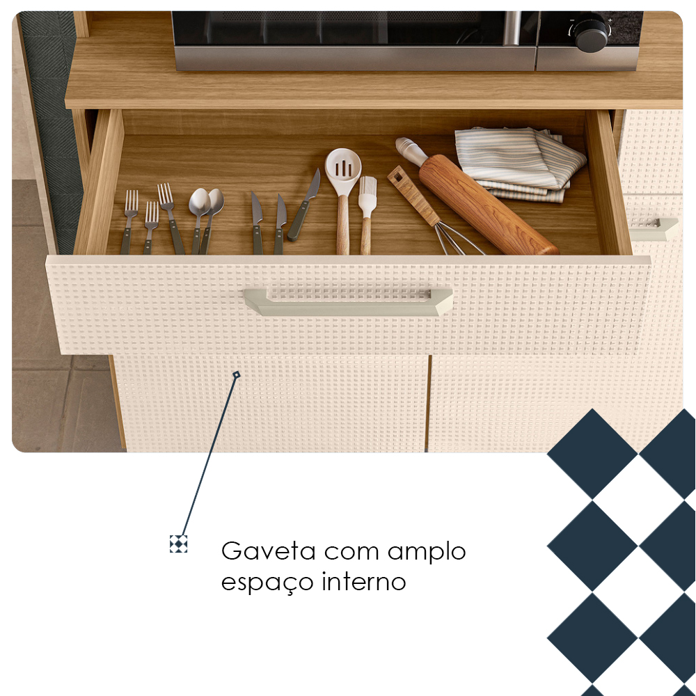 Kit Cozinha 6P 2G 132 cm Modena Freijo Soft KTP