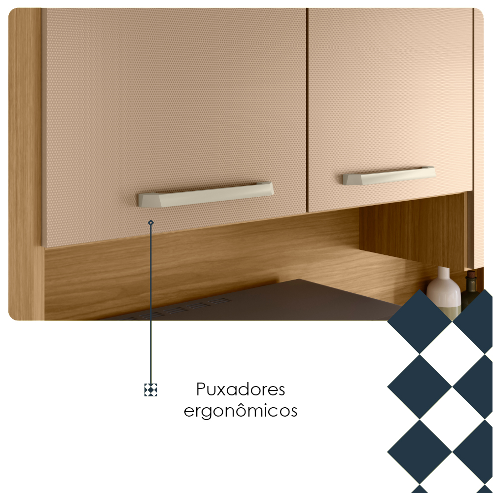 Kit Cozinha 6P 2G 132 cm Modena Freijo Vanilla KTP