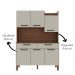 Kit Cozinha 6P 2G 132 cm Modena Nogueira Off White KTP