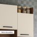 Kit Cozinha 6P 2G 132 cm Modena Nogueira Off White KTP