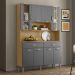 Kit Cozinha 8P 2G 122 cm Golden Freijo Gris KTP