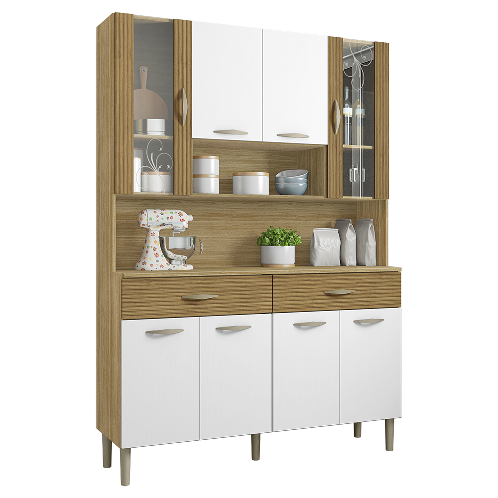 Kit Cozinha 8P 2G 122 cm Golden Freijo Supremo Cp Ripado Freijo KTP