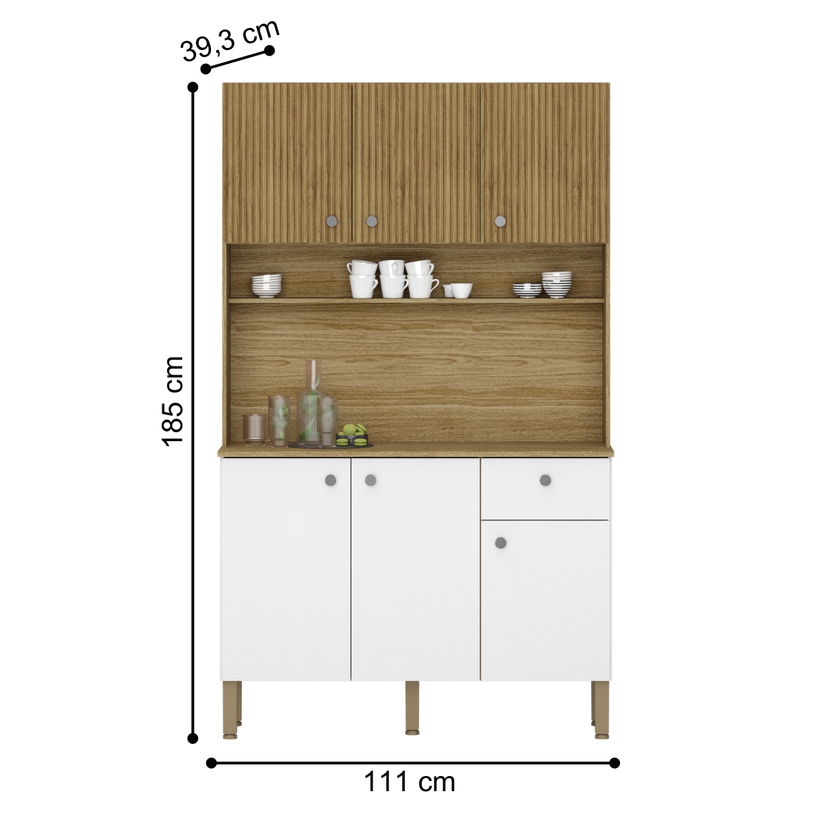 Kit de Cozinha 6 Portas Barcelona Supremo Ripado