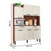 Kit de Cozinha 6 Portas e 2 Gavetas Udine Nogueira Off White