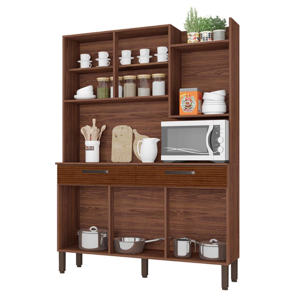 Kit de Cozinha 6 Portas e 2 Gavetas Udine Ripado Off White